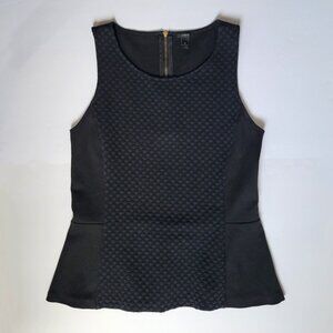 J Crew Black Sleeveless Peplum Knit Blouse Top - Small